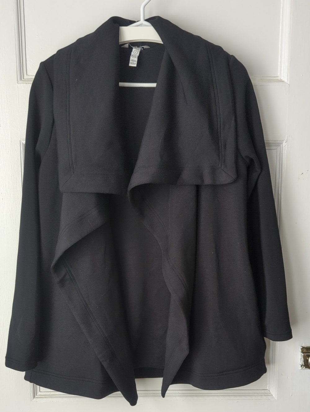 SPANX Black Draped Open-Front Cardigan
